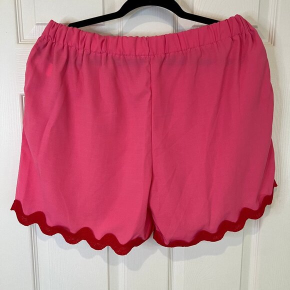 Women’s Pink and Red Two Piece Set Button Top with Scallop Trim size Large - Picture 8 of 10